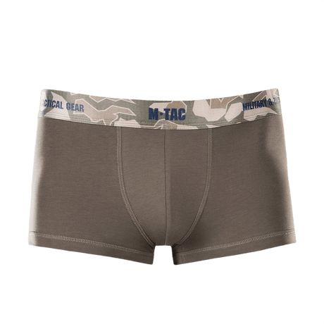 M-Tac Herre Boxer 93/7 i brun med camo elastik, 93% bomuld 7% elastan, behagelig og holdbar, velegnet til aktiv livsstil.