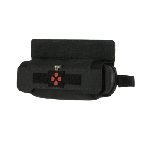M-Tac Horizontal Medical Pouch ROLL Elite i sort, fremstillet af Cordura 500D, robust medicinsk pouch designet til plate carrier baglommer.