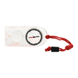 M-Tac Kortkompas med transparent bundplade, lineal og forstørrelsesglas til præcis kortlæsning. Fokus på hurtigt stabiliserende nål.