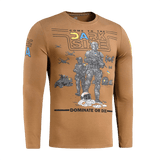 M-Tac T-Shirt UA Side Langærmet med "Come to the Dark Side" grafisk design i brun bomuld og elastan for komfort og bevægelsesfrihed.