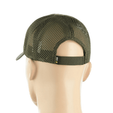 M-Tac Mesh Flex Ripstop Baseball Cap med Velcro i grøn mesh, set bagfra med justerbar strop tilpasset sommer og taktisk brug.