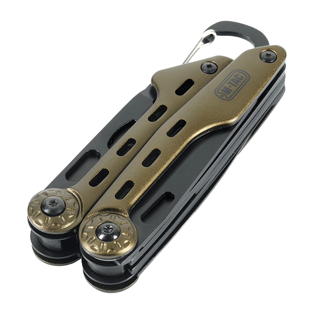 M-Tac Multiværktøj Type 5 i 402 rustfrit stål med nålenæse-tang, tang og afisoleringstang. Perfekt til fisketur, vandretur eller picnic.