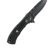 M-Tac Outdoor & Militær foldekniv - Type 7 med sortbelagt krom rustfrit stål klinge og ergonomisk greb, visning fra siden