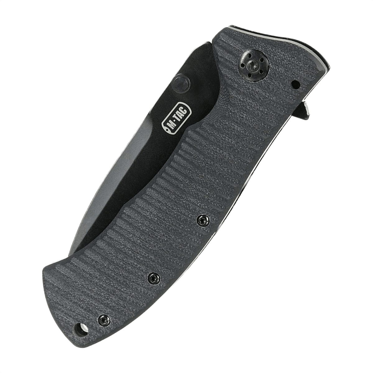 M-Tac Outdoor & Militær foldekniv - Type 7 i foldet tilstand. Letvægts design med sort belægning til EDC-udstyret.