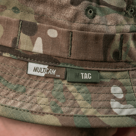 M-Tac Panama Hat Gen.II NYCO i camouflage med mærketyper og ventilationshuller, ideel til hverdag i varme og somre.
