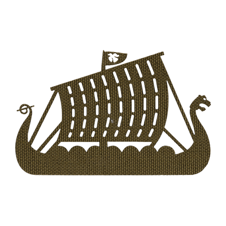 M-Tac Patch Drakkar Laser Cut – Vikingeskib viser et dragevikingeskib, lavet af Cordura 500D med Velcro fastgørelse, ideel til taktisk brug.