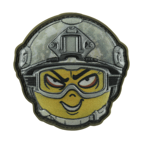 M-Tac Patch Emoji #23 i PVC med 3D-effekt. Taktisk morale patch med Velcro til tøj og udstyr. Sjov emoji-design, 6.5 x 6.5 cm.