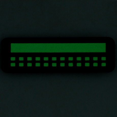 M-Tac Patch Flag 25x80 Mini Squares i Cordura 500D med velcro montering, perfekt til taktisk udstyr og tasker, 25x80 mm, sort, grøn