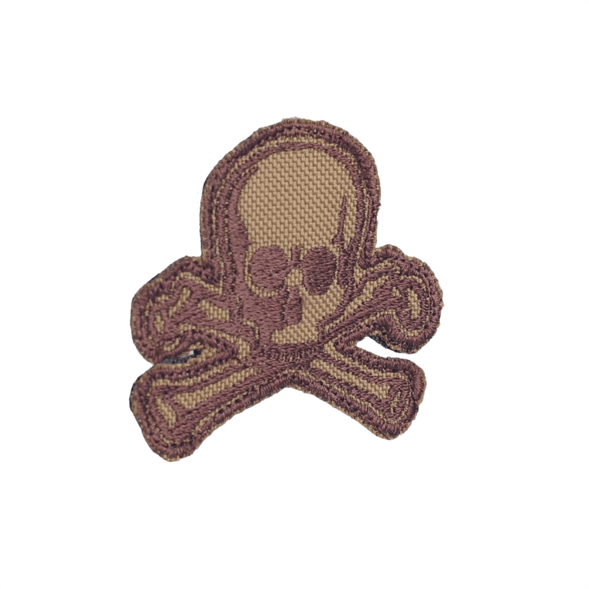 M-Tac Patch Old Skull Velcro med 3D-effekt, brun kranie design, velegnet til uniform og udstyr, dimensioner 45 x 55 mm, tekstilmateriale.