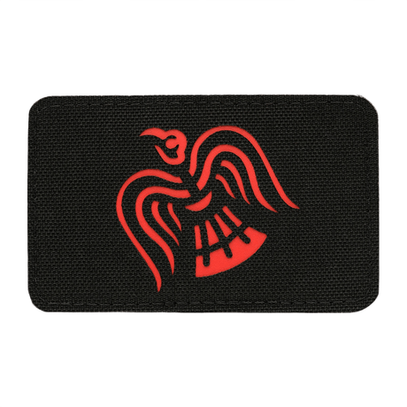 M-Tac Patch Ravneflag Laser Cut med sort ravn, velegnet til uniform eller taktisk udstyr. Cordura 500D og laserskåret. Størrelse 80x50 mm.