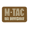 M-Tac Patch UA Division Laser Cut, selvlysende Cordura 500D mærke med velcro, 80x50 mm, ideel til militær og taktisk udstyr.