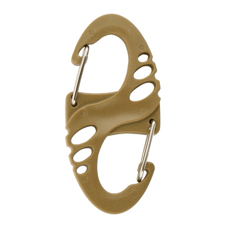 M-Tac Plast S-Krog Karabinhage, lille dobbeltsidet karabinhage til fastgørelse af nøgler og let udstyr. Ikke egnet til klatring. 50 mm plastik og stål.