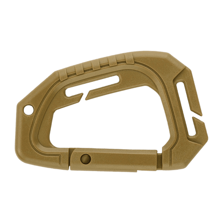 M-Tac Plast Taktisk Karabinhage med MOLLE-monteringspunkt, plast materiale, 9,3 cm lang, let at bruge, ikke til klatring.