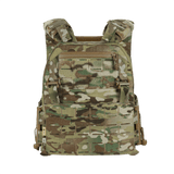 M-Tac Plate Carrier Cuirass Elite Gen.II med camouflagemønster og hurtigspænder, lavet af Cordura 500D for holdbarhed.