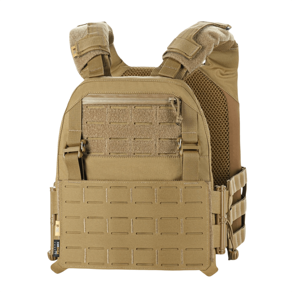 M-Tac Plate Carrier Cuirass Elite Gen.II, avanceret taktisk vest med Duraflex hurtiglåse, Cordura 500D materiale, sandfarvet