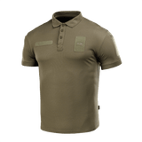 M-Tac Polo Elite Tactical Coolmax, grøn taktisk skjorte med anti-statisk tråd, ideel til politi og sikkerhedsarbejde.
