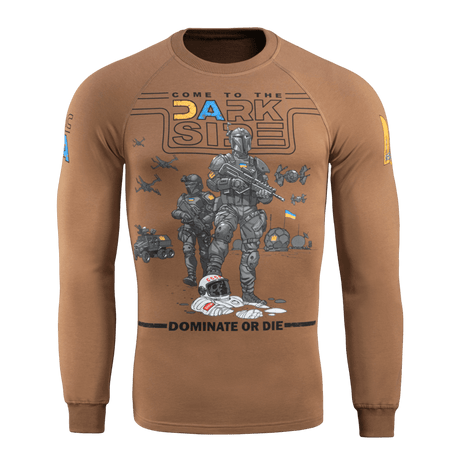 M-Tac Raglan T-Shirt UA Side med unikt print, langærmet brun design, komfortabelt og holdbart, perfekt til hverdagsbrug og statement-stil.