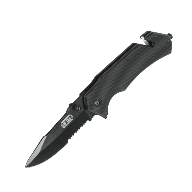 M-Tac Sammenklappelig Kniv Type 3 med sortlakeret krom stål klinge og ergonomisk håndtag.