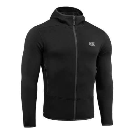 Sort M-Tac Shadow Polartec Fleece Sweatshirt med lav profil hætte, fremstillet af holdbar Power Stretch Pro fleece fra Polartec®.