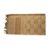 M-Tac Shemagh Tørklæde Pirate Skull i 100% bomuld, beige med unikt kraniemønster, taktisk tørklæde til beskyttelse mod elementerne.