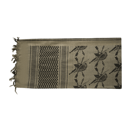 M-Tac Shemagh Tørklæde Spartan i bomuld, designet med Spartans-tema, beskytter mod sol, sand og vind. Taktisk og militær brug.