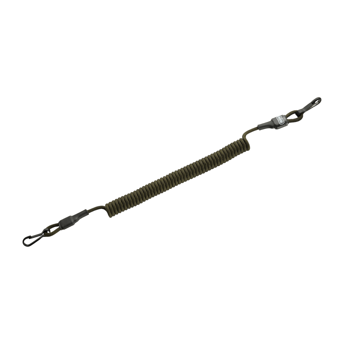 M-Tac Safety Cord Medium for Carbine i spiraldesign med D-ring og MOLLE-montering til at sikre våben og udstyr mod tab eller tyveri.