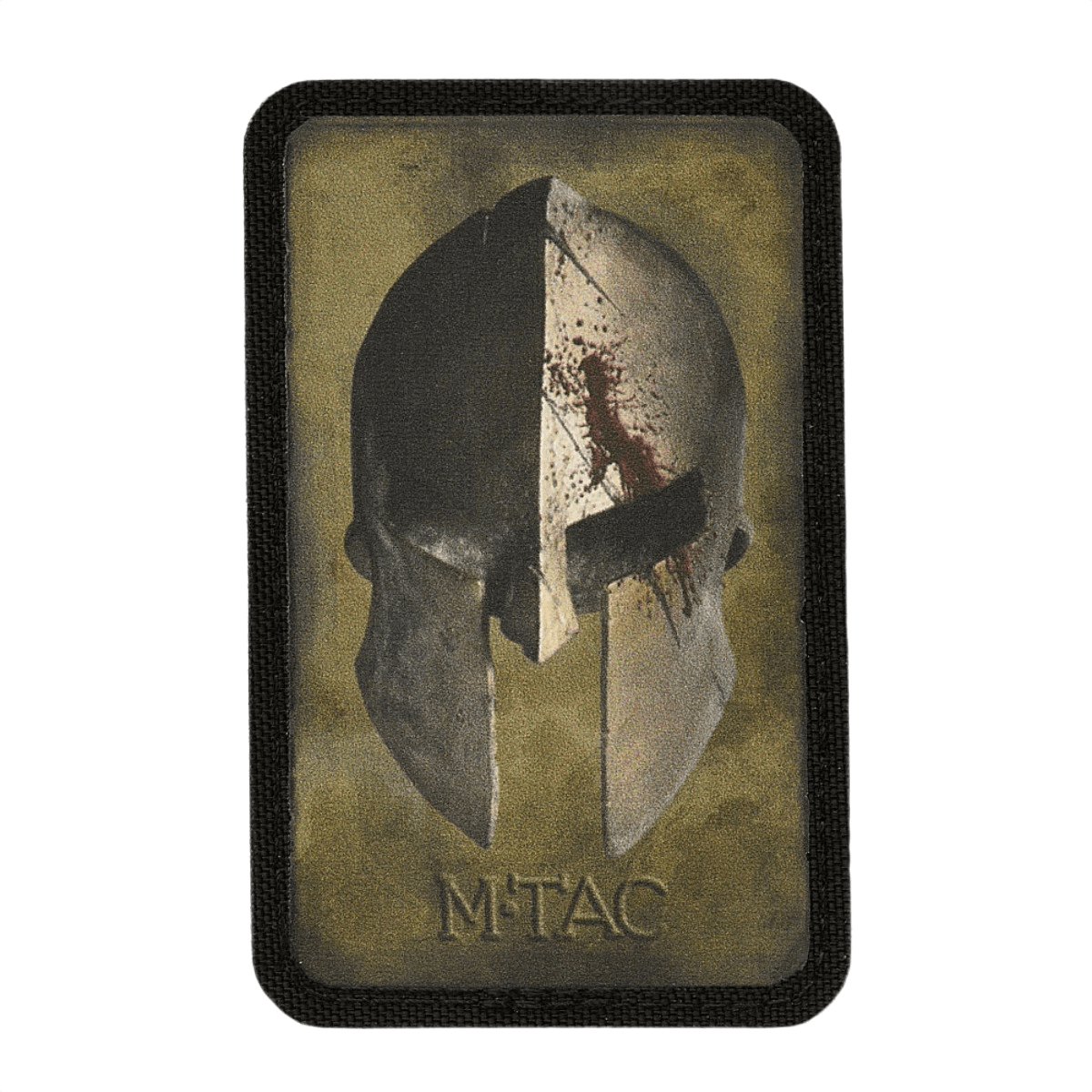 M-Tac Spartan Hjelm Patch i Cordura 500D, vintage look, moralepatch med Spartan hjelm, fastgørelse med velcro til tøj og udstyr.