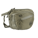 M-Tac Sphaera Hex Hardsling Bag Large Elite i olivengrøn, designet til holdbarhed og komfort, set fra siden med lynlåslommer.