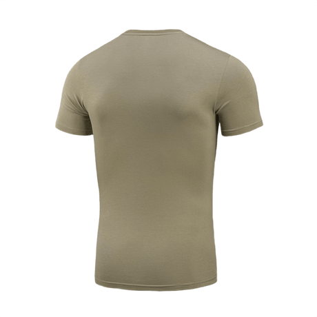 M-Tac T-shirt 93/7 i beige, set bagfra, lavet af 93% bomuld og 7% elastan for komfort og holdbarhed, velegnet til daglig brug og sport.