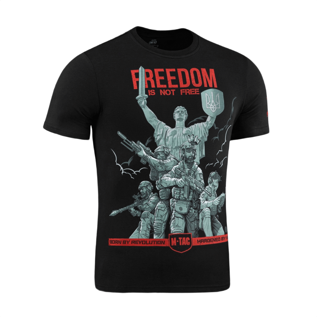 M-Tac T-Shirt Freedom med militærtema, der hylder Ukrainas styrke og mod. Lavet i blød bomuldsblanding for komfort og bevægelsesfrihed.