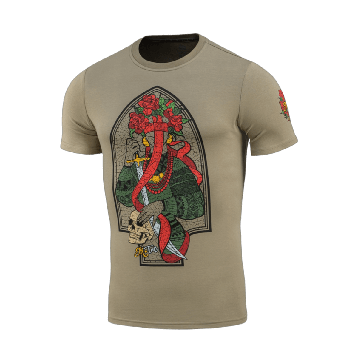 M-Tac T-Shirt Motanka med print af Motanka-dukke i traditionelt ukrainsk outfit og teksten 'M-TAC. Terra Cosaccorum'. Moderne og kulturel.