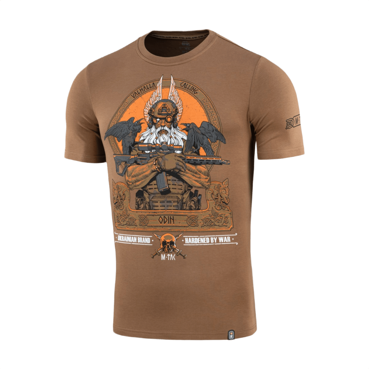 M-Tac T-Shirt Odin med Odin-print og ravne Hugin og Munin, tekst 'Valhalla Calling', komfortabel bomuldselastan-blanding.