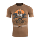M-Tac T-Shirt Odin med print af Odin fra nordisk mytologi, Hugin og Munin ravne og teksten "Valhalla Calling" i brun farve.