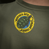 M-Tac T-Shirt Quadcopter med patriotisk gult/blåt "Lemonka"-motiv og granatdesign på brystet. Perfekt til UAV-operatører.