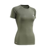 M-Tac T-shirt Ultra Light Polartec Lady i olivengrøn farve, med åndbart og hurtigtørrende Power Dry® materiale. Perfekt til træning og fritid.