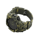 M-Tac Tactical Ur 2037 i camouflagedesign med kompas og LED-baggrundsbelysning. Holdbart outdoor-ur, vandresistent op til 5ATM. Ideelt til taktisk brug.