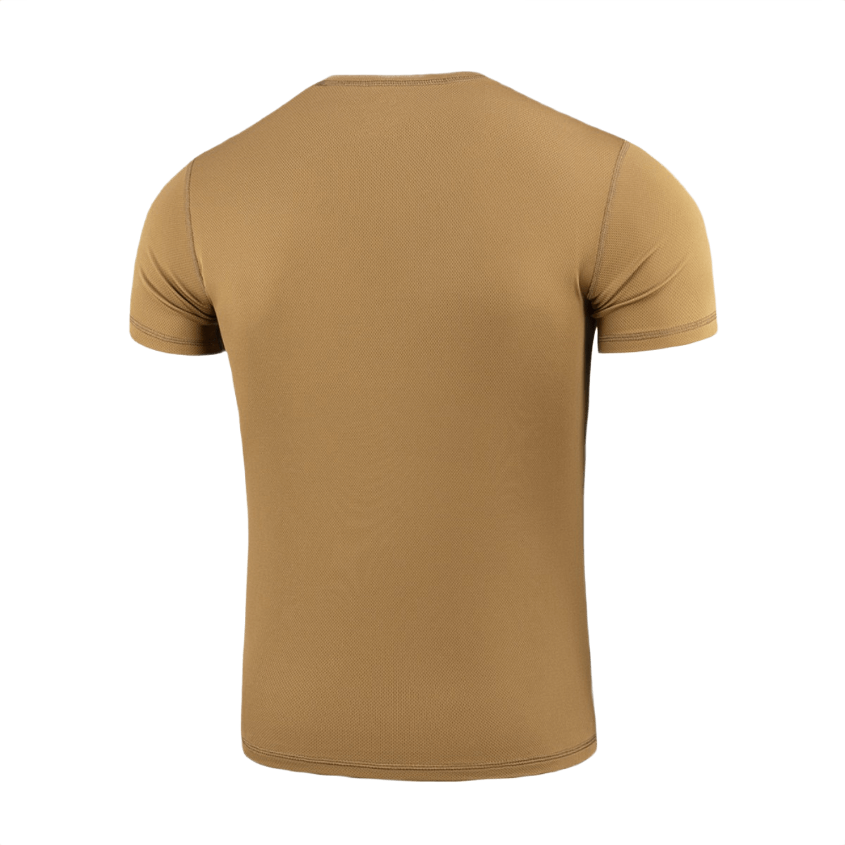 M-Tac Tactical Sweat-Wicking T-Shirt Summer i beige, lavet af 100% polyester med svedtransporterende og hurtigtørrende egenskaber.
