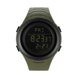 M-Tac Tactical Ur 2166 med kompas, LED-baggrundsbelysning, ABS-plastik kasse og vandmodstand 5ATM for holdbarhed og funktionalitet.