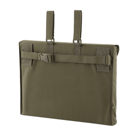 M-Tac taske til Bundeswehr liggeunderlag med MOLLE-system og velcro-stropper i olivengrøn farve, ideel til transport og som sæde.