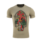 M-Tac T-Shirt Motanka med Motanka-dukke design, traditionelt ukrainsk outfit og tekst "M-TAC. Terra Cosaccorum" illustreret foran.