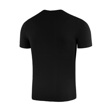 Bagside af M-Tac T-Shirt Steel Knight, inspireret af Ukraines tanksoldater, fremstillet af blød og elastisk stof.