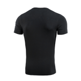 Bagside af M-Tac T-Shirt Surf Club, 93% bomuld, 7% elastan, sort. Inspireret af ukrainske operationer og surfscener. Premium tryk.