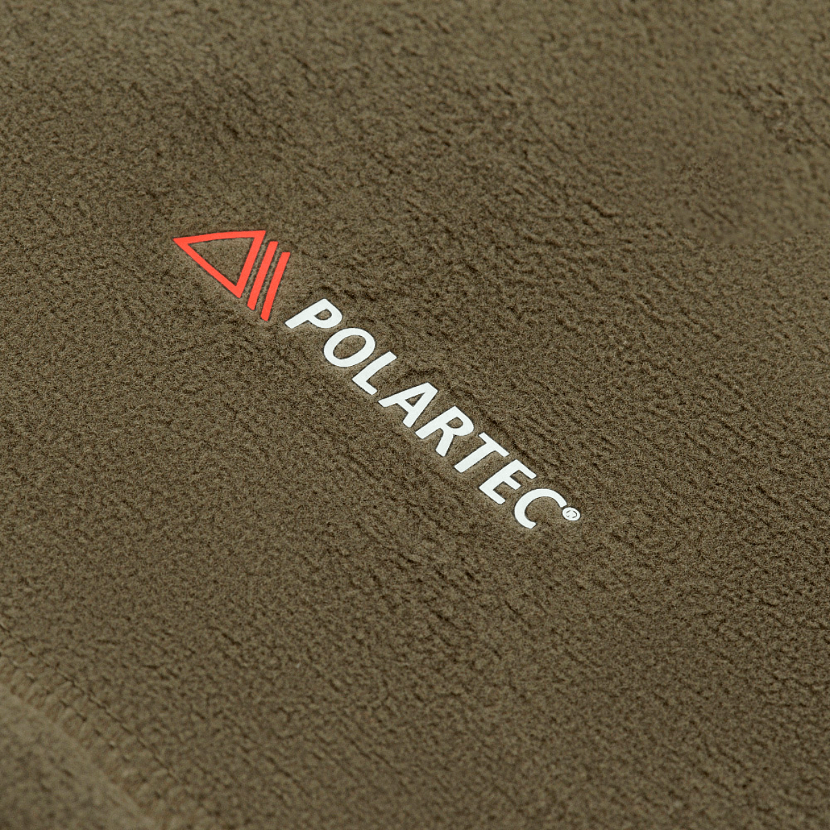 Nærbillede af M-Tac Tube Scarf Polartec i brun Polartec® Micro Series fleece, perfekt til udendørs aktiviteter.