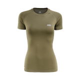 M-Tac T-shirt Ultra Light Polartec Lady i armygrøn, letvægts Power Dry® materiale, perfekt til træning og hverdagsbrug.