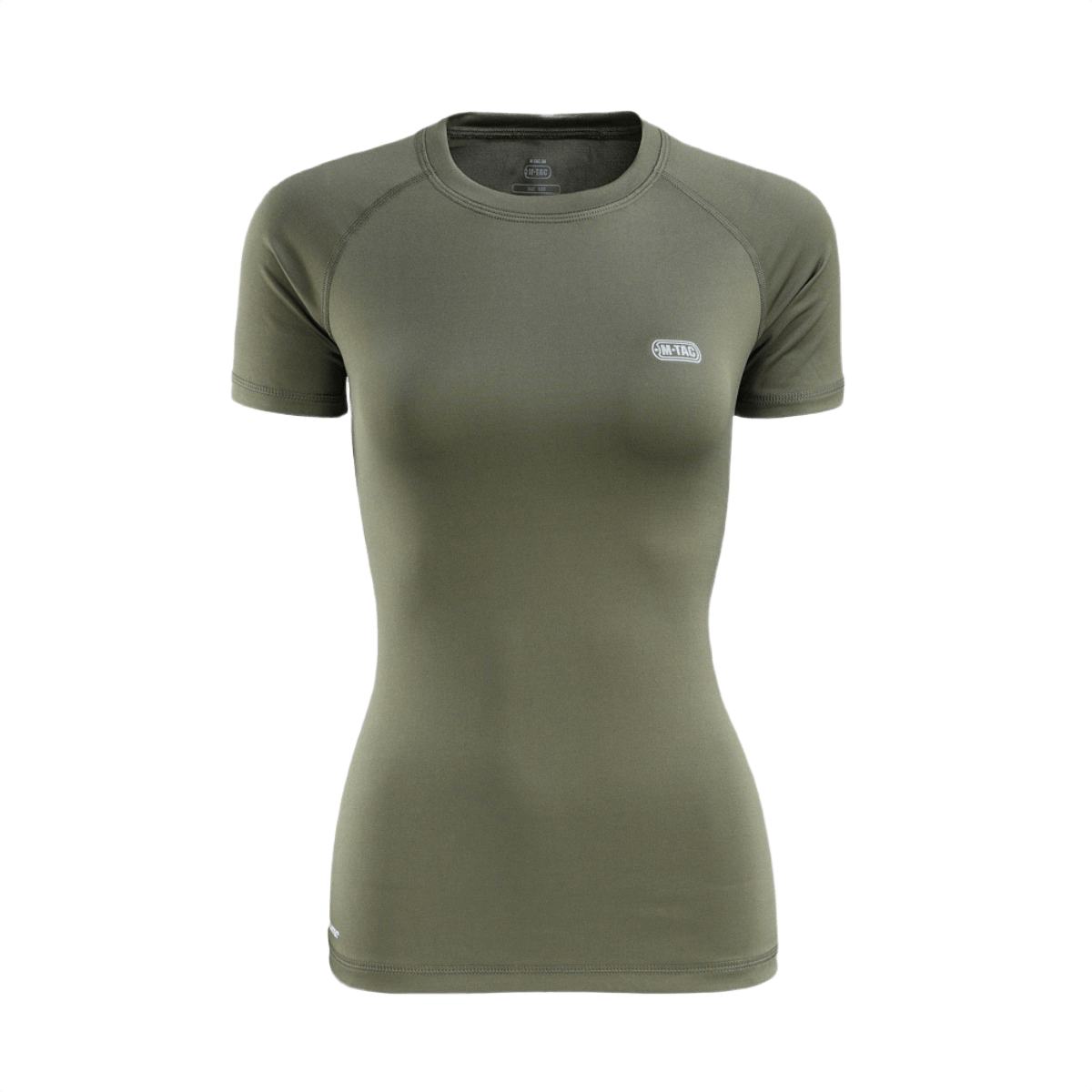 M-Tac T-shirt Ultra Light Polartec Lady i olivengrøn, let og hurtigtørrende Power Dry® materiale, perfekt til træning og fritid.