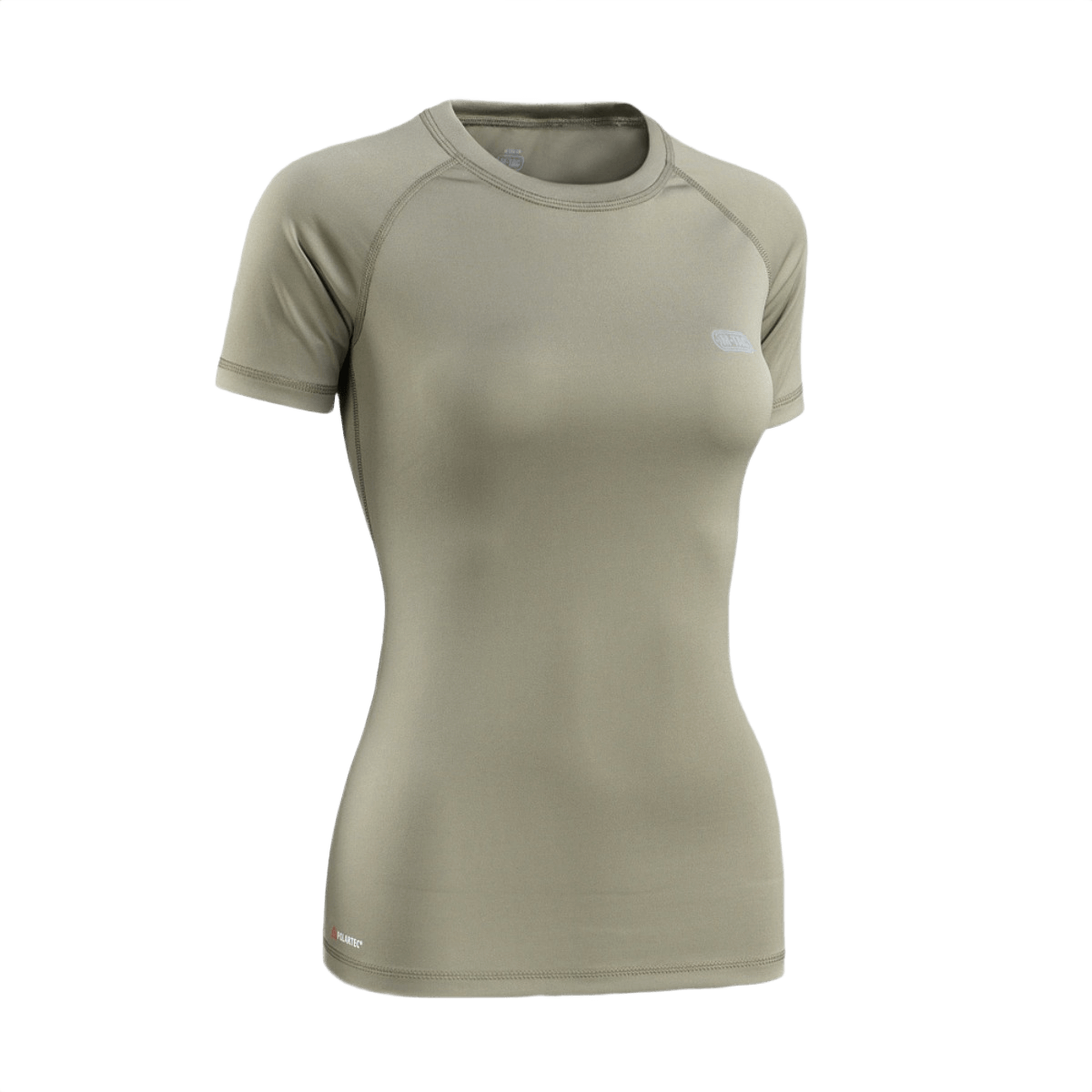 M-Tac T-shirt Ultra Light Polartec Lady i beige, perfekt til træning, lavet af let Power Dry® materiale, hypoallergen og hurtigtørrende.