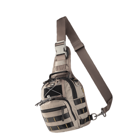 M-Tac Urban Line City Patrol Fastex Taske i beige, praktisk hybrid taske-rygsæk i slidstærkt 600D polyester med PVC-coating.