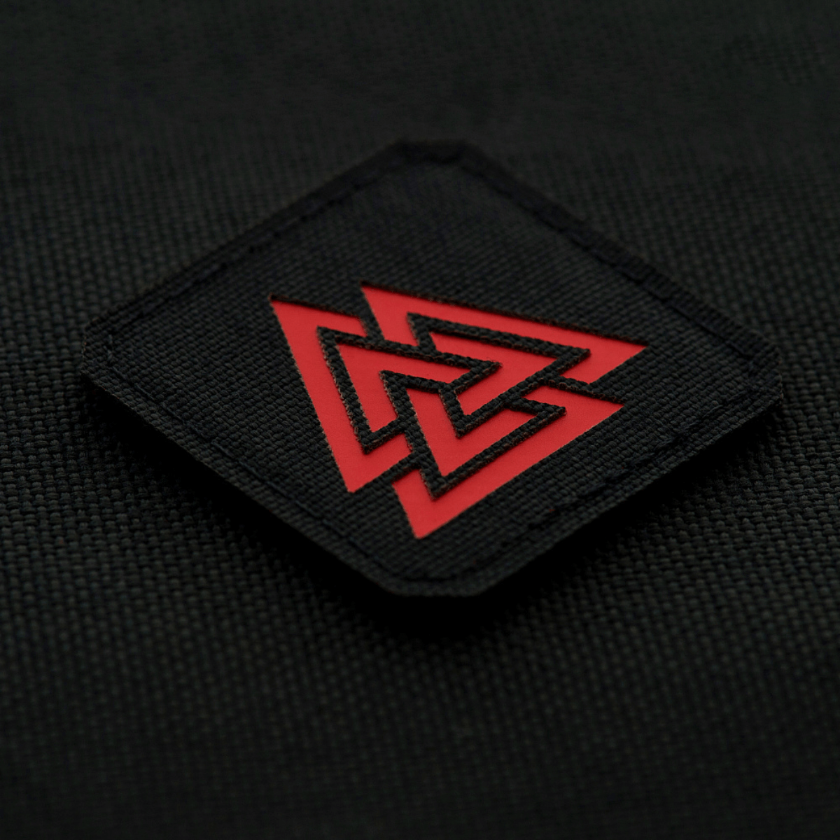 M-Tac Patch Valknut Laser Cut Odin symbol sort rødt design.