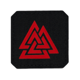 M-Tac Patch Valknut Laser Cut Odin symbol med sort baggrund og rød symbol.