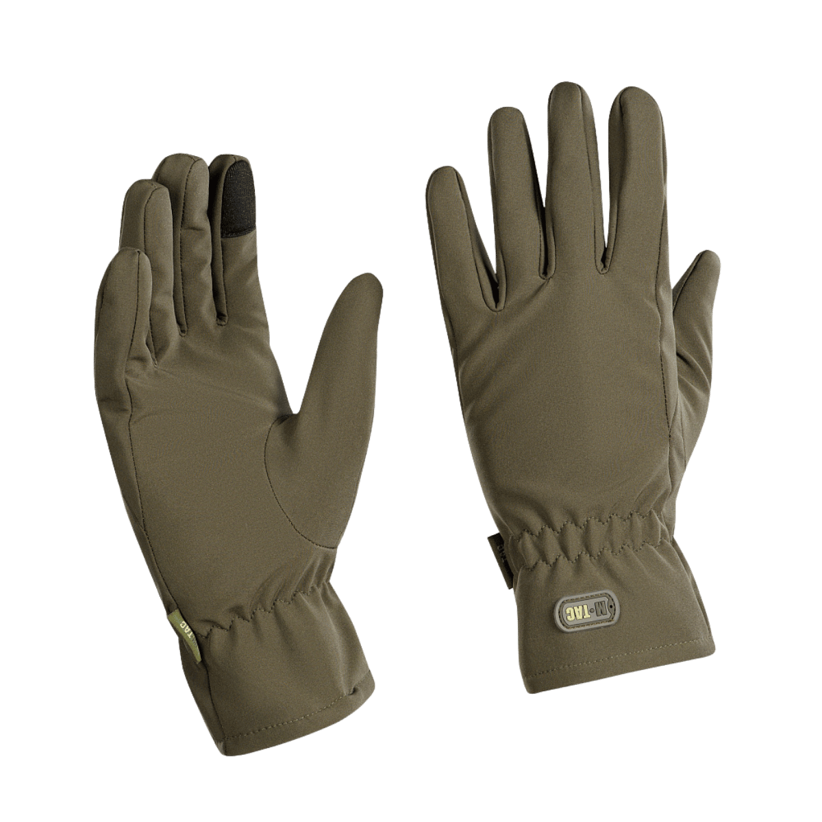 M-Tac Vinterhandsker Soft Shell i olivengrøn til beskyttelse mod dårligt vejr, lette og funktionelle til komfort.